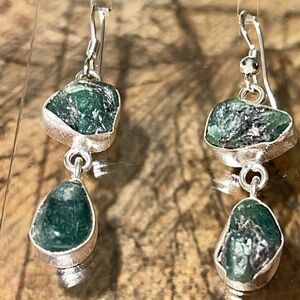 Raw Aventurine Crystal Earrings 1 1/2”